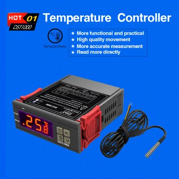 DST1000 LED Skaitmeninis Temperatūros Reguliatorius Termostatas AC 110V, 220V DC 12V 24V Thermoregulator Šildymo, Šaldymo, Šiluminė Kontrolė