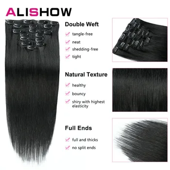 Alishow Įrašą Žmogaus Plaukų priauginimas Tiesiai Nustatyti 7pcs 100g Mašina Padarė Remy Plaukų Įrašą Ins Žmogaus Plaukų Pratęsimo