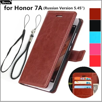 Kortelės laikiklio dangtelį atveju Huawei Honor 7A DUA-L22 5.45-colių Pu oda atveju piniginės flip dangtelis apsauginis dėklas