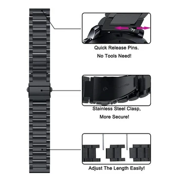 Milano Nerūdijančio Plieno Dirželis Xiaomi Huami Amazfit Pvp S U Lite GTS 2 Mini GTR 2 47mm/42mm Stratos 3 Apyrankę Watchband