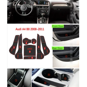 Anti-slydimo Durų Gumos Puodelio, Pagalvėlės Audi A4 B8 2008-2011 m. 2009 m. 2010 m. 8K RS4 S4 