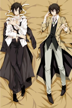 Anime Bungou Benamių Šunų Simbolių Dazai Osamu & Ryunosuke Akutagawa Dakimakura mesti pagalvę padengti kūno hugging užvalkalas