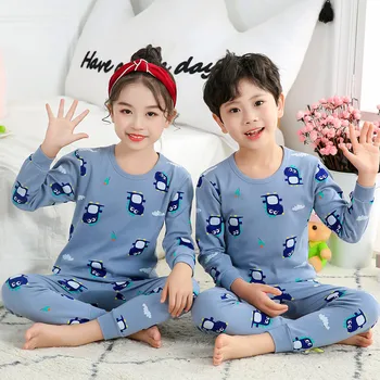 Vaikų Berniukų, Mergaičių Drabužiai Inflant Kūdikių Pižama Žiemos Ilgos Rankovėmis Pižamos Nustatyti Animacinių filmų Gyvūnų naktiniai drabužiai Tiktų Vaikų Sleepwear