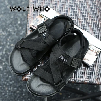 WOLF, KURIE 2020 Naujas Mados Vasaros Vyrų Paplūdimio Bateliai Kvėpuojantis Vyrai Sandalai lengvas Lauko Vyrų Priežastinis Batai Chaussure A-008