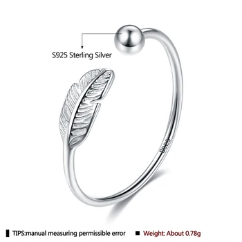 INALIS Autentiški 925 Sterlingas Sidabro Žiedai Plunksnų Atidarykite Reguliuojamas Romantiška Žiedas Moterims Jubiliejų Fine Jewelry Naują Atvykimo