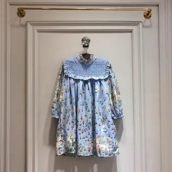 2020 m. Mergaičių suknelės pavasario gėlių vienaragis modelis ilgomis rankovėmis baby girl suknelė princesė šalis suknelė gimtadienio suknelės