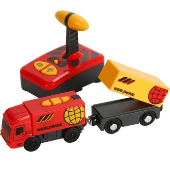 Nuotolinio Valdymo pultas RC Elektrinio Traukinio Žaislų Rinkinys Vaikas Lizdas Automobilių susijusi su Mediniai Geležinkelio Bėgių Metu Vaikams