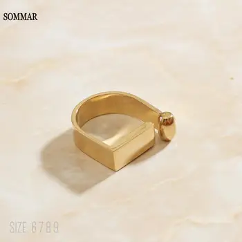 SOMMAR internetu indijos Aukso spalvos 7 dydžio vestuvinį žiedą, moterims Minimalizmas kainos eurais kaulų