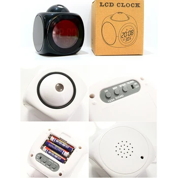 Skaitmeninio formato Žadintuvas Balso pranešimą Projektorius Laikrodis, Orai Stoties termometras Pabusti Projektorius LED Laikrodis