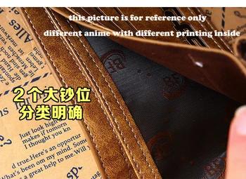PU trumpas piniginės išspausdintas su Japonija, Anime ONE PIECE Tony Tony Chopper daugiasluoksnė, su užtrauktuku kišenės