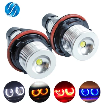 1 pasirinkite 2*5W 10W LED Marker Angel Eyes Balta/Mėlyna/Raudona/Geltona E39 E53 E60 E61 E63 E64