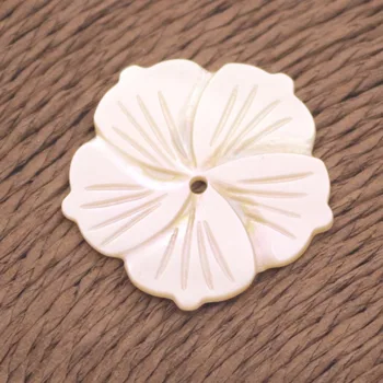 10 VNT. Baltu perlamutru 28mm Gėlių Shell Karoliai Pakabukas Papuošalai Priėmimo