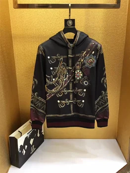 Rudenį naujų mados dizainerio atvykimas hoodies palaidinės emblemos royal spausdinti drabužių outwear paltai vyrams punk stiliaus