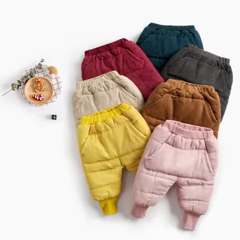 Vaikų medvilnės kelnės naujas žiemos vaikų storio kūdikio big PP kišeniniai kelnės berniukams kelnės