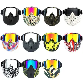 Motociklų apsauginiai Akiniai Kaukė-Motociklą akiniai su nuimama kaukė, tinka CS/dykumos bekele, jojimo/slidinėjimas/snowmobil