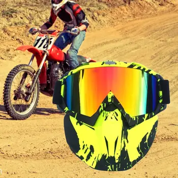 Motociklų apsauginiai Akiniai Kaukė-Motociklą akiniai su nuimama kaukė, tinka CS/dykumos bekele, jojimo/slidinėjimas/snowmobil