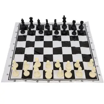 Viduramžių Plastiko Šachmatų Rinkinį Nešiojamų Tarptautinės Šachmatų Viduramžių Pramogos Stalo Žaidimas Nustatyti, Black & White Šachmatai