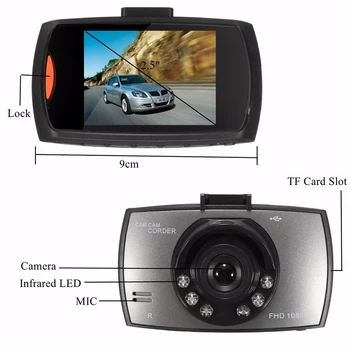 Automobilių DVR 2.5 Colių LCD 1080P vaizdo Kamera Brūkšnys Cam Vaizdo įrašymo G-jutiklis Naktinis Matymas Recroder vaizdo Kamera Automobilių Reikmenys