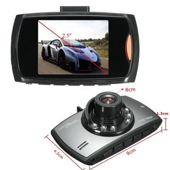 Automobilių DVR 2.5 Colių LCD 1080P vaizdo Kamera Brūkšnys Cam Vaizdo įrašymo G-jutiklis Naktinis Matymas Recroder vaizdo Kamera Automobilių Reikmenys