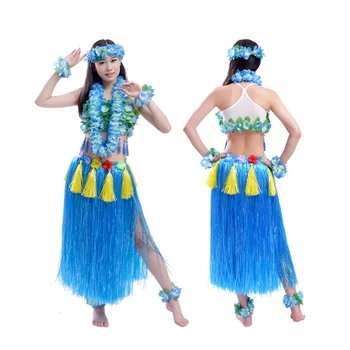 Storas Pakabukas Suaugusių Moterų Žolės Sijonai Hula Sijonas Havajų kostiumai Lei Lankelis Girliandą Liemenėlė Hula Suknelė, Sijonas Havajai Apdaila