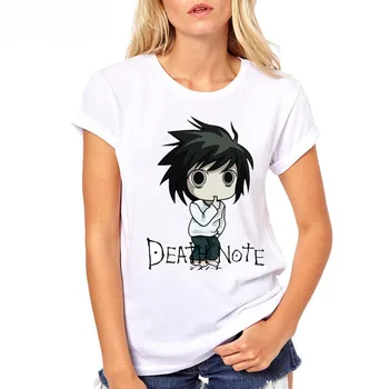 Naujas atvykimo Death Note, marškinėliai moterims, hip-hop mados marškinėliai moterų animacinių filmų marškinėlius trumpomis Rankovėmis tee mergaitėms