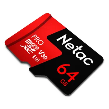 Netac micro sd 64gb P500 Pro Class 10 atminties Kortelę microSDXC V30 U3 UHS-I TF Flash Kortelė 64 gb mobiliųjų telefonų ir Sporto Fotoaparatas