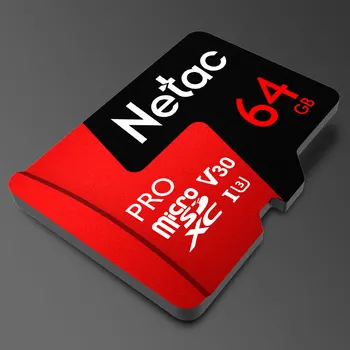 Netac micro sd 64gb P500 Pro Class 10 atminties Kortelę microSDXC V30 U3 UHS-I TF Flash Kortelė 64 gb mobiliųjų telefonų ir Sporto Fotoaparatas