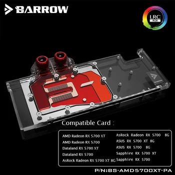 Barrow GPU vandens aušinimo blokas AMD Radeon RX 5700 XT AsRock ASUS Radeon RX 5700 XT 8G palaiko originalus backplane BS-AMD570