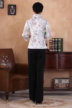 Tradicinis kinų Viršūnes Moterų Lino Palaidinė Plius Dydis T-shirt V-3XL