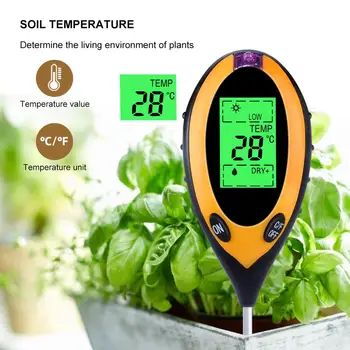 Yieryi 4 1 Skaitmeninis PH-Metras Dirvožemio Drėgmės Stebėti Temperatūros Saulės Testeriai Sodo Augalų Auginimo Lempos Su
