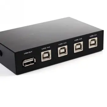 Naujas USB 2.0 4 Port Akcijų Pasidalijimo Jungiklis Switcher Išrinkimo Lange Centru, PC Kompiuteris Rankinis Skeneris, Spausdintuvas