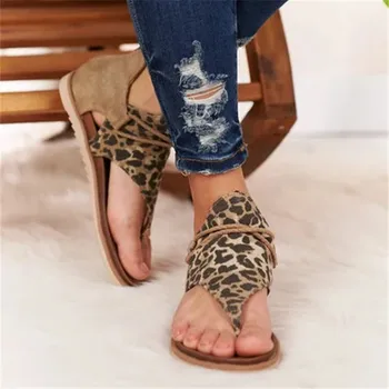 2020 Moterų Sandalai Leopardas Spausdinti Vasaros Bateliai Moterims Didelio Dydžio Andals Butas Moterims Moteriški Sandalai Vasarą Batai, Sandalai