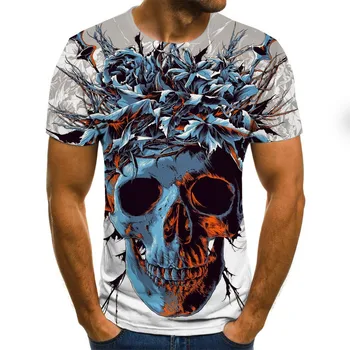 Vyrų drabužiai 2020 Naujas Mens Vasaros Kaukolė Spausdinti Vyrams trumpomis Rankovėmis T-shirt 3D print t Shirt Atsitiktinis Kvėpuojantis juokinga t shirts