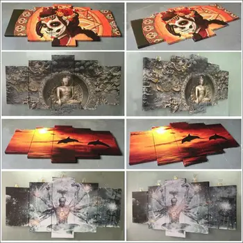 Abstrakčios Drobės Tapybos Menas, Sienų 5 Skydelis Animacija Naruto Simbolių Kambarį Namo Apdaila Spaudinių Modulinės Plakato Nuotrauką
