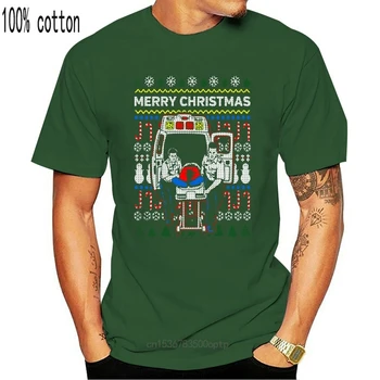 Juokingi marškinėliai Bjaurusis Kalėdų Džemperis EMT Greitosios pagalbos Atostogų marškinėlius vyrai tee