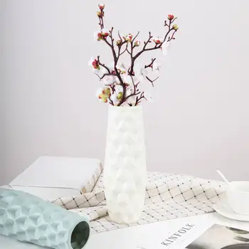 Geometrinis Origami Plastikinė Vaza Baltos Spalvos Imitacija Keramikos Vazonas Gėlių Krepšelis Gėlių Vaza Apdailos Namų Šiaurės Apdaila