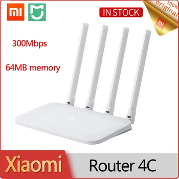 Xiaomi Mi WIFI Router 4C 64MB RAM DDR2 4 Antenos Juosta 300Mbps 2.4 G Bevielis Maršrutizatorius WiFi Kartotuvas Mijia APP Pažangios Kontrolės