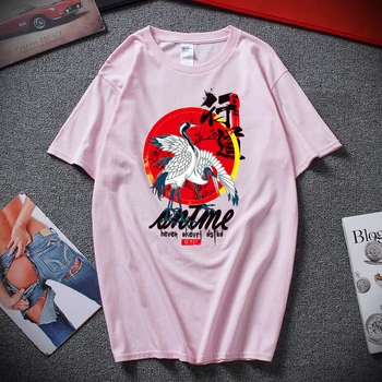 Nauja Japonų stiliaus atspausdintas T-shirt, O-kaklo, trumparankoviai medvilnės marškinėliai vyrams ir moterims, Europos dydį