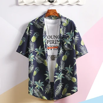 LIFENWENNA Spausdinti Vasarą Karšta Parduoti Mens Paplūdimys Marškinėliai Mados Trumpas Rankovės Gėlių Prarasti Atsitiktinis Marškiniai Plius Azijos Dydis M-5XL Havajų