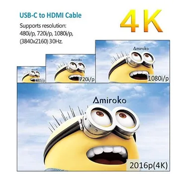 USB C C Tipo HDMI Adapteris USB 3.1 USB-C į HDMI Adapteris Vyrų Vyrų Skaičiuoklė