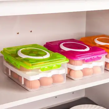 1 Vnt 24 Tinklelis Kiaušinių Laikymo Dėžutė Virtuvės Šaldytuvas Anti-Susidūrimo Dėklas Konteinerių Reikmenys, Virtuvės Reikmenys Saugojimo Dėžutė