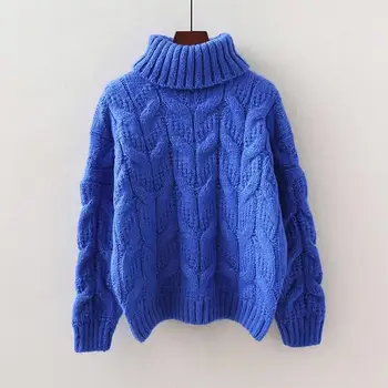 Sustorėti džemperis moterims prarasti aukštu kaklu megztiniai megztinis nešioja ne išlaikyti šiltas, ir šaltas-įrodymas, marškinėliai