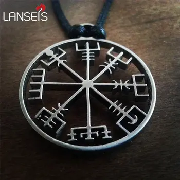 Lanseis10pc viking odin ' s simbolis skandinavų runų pakabukas karoliai Viking Runos Vegvisir Kompasas Pakabukas