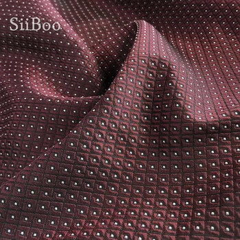 Geometrinis polka dot žakardo brokatas audinio suknelė kailis vyno raudona žakardo audinių siuvimo tecidos stoffen telas siūlai SP5516