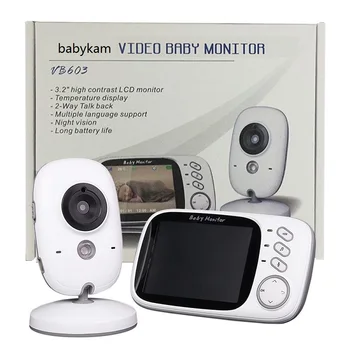 Kūdikio stebėjimo VB603 Video Auklė 3.2 colių TFT LCD ekranu IR Naktinio Matymo 2 būdas Kalbėti 8 Lopšines Temperatūrą, Stebėti Radijo Auklė
