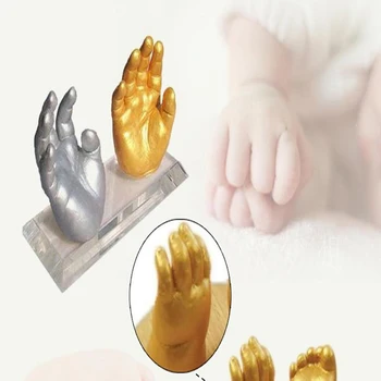Saugus Naujagimiams 3D Vertus Spausdinti Kūdikių Pėdsaką Liejimo Atmintį Rinkinys Handprint Spaudinių Augimo Suvenyrų, Atminimo Liejimo Miltelius, Žaislai