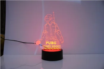 Karšto Žaidimas Playerunknown tai Battlegrounds 3D PUBG Šviesos spalvotu LED Nakties Šviesos Kūrybos USB Akrilo Stalo Lempa Miegamojo, Stalo Lempos