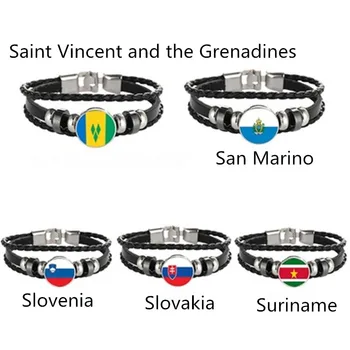 San Marino respublika, Sent Vinsentas ir Grenadinai, Slovakija, Slovėnija, suomija, Surinamas vėliavos daugiasluoksnės odos apyrankė mados apyrankė