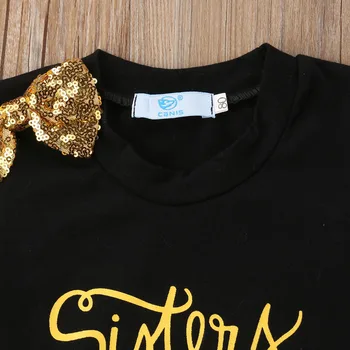 FOCUSNORM Naujas Mados 2VNT Baby Girl Vaikas Drabužiai Bowknot T-shirt Viršūnes+China Džinsinio Šortai, Kelnės Drabužius