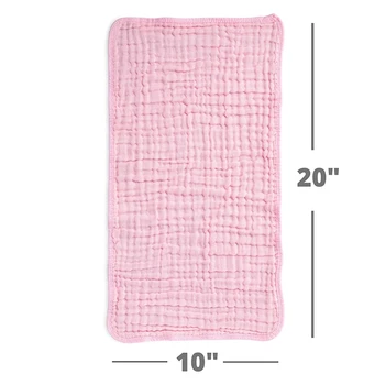 6 Pack Muslino Burp Šluostės Mažas Rankšluostis Kūdikiams, Nuplauti Medvilnės Vertus, Rankšluosčiai Ir Kilpinės Plaušinės 6 Sluoksnių Papildomų Absorbentas& Soft (Pink)